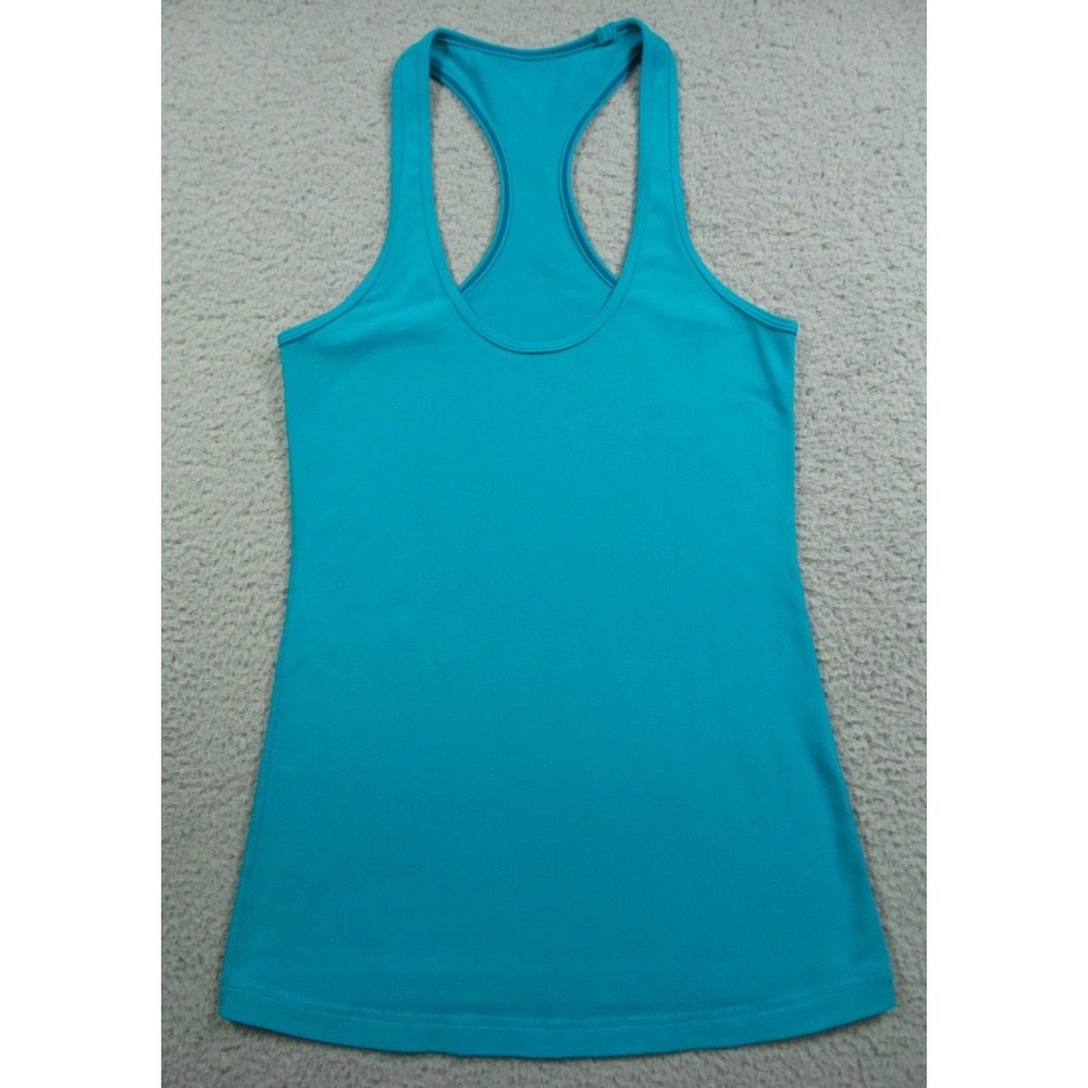 Lululemon Top‎ Womens Size 6 Blue Solid Tank Pullover Racerback Stretch Yoga